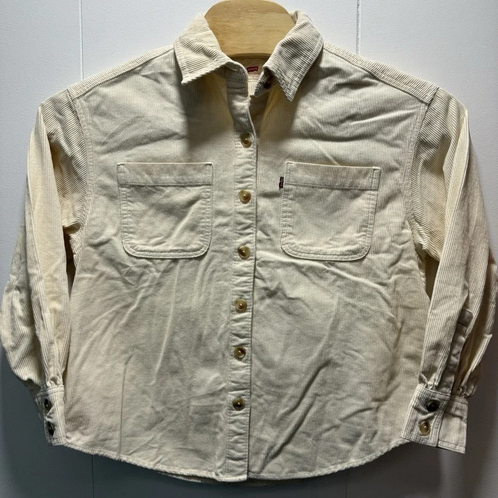 Levis‎ Jacket Mens Size Small Corduroy Button Up Pockets Beige NEW WITH OUT TAGS